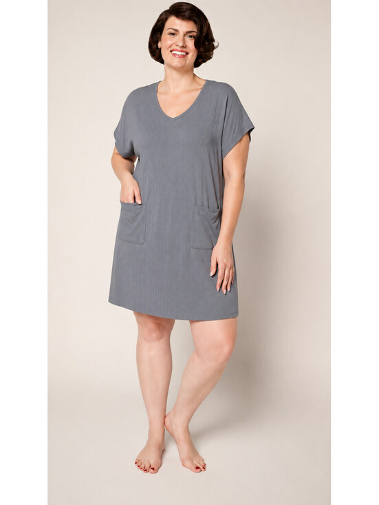 Muk Luks Dresses & Skirts - MUK LUKS Butter Knit Short-Sleeve Shift Dress Gray, Size 2X
